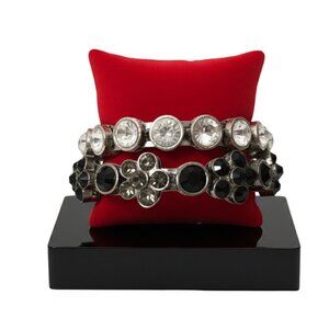 Black & White Cut Crystal Rhinestone Bracelet